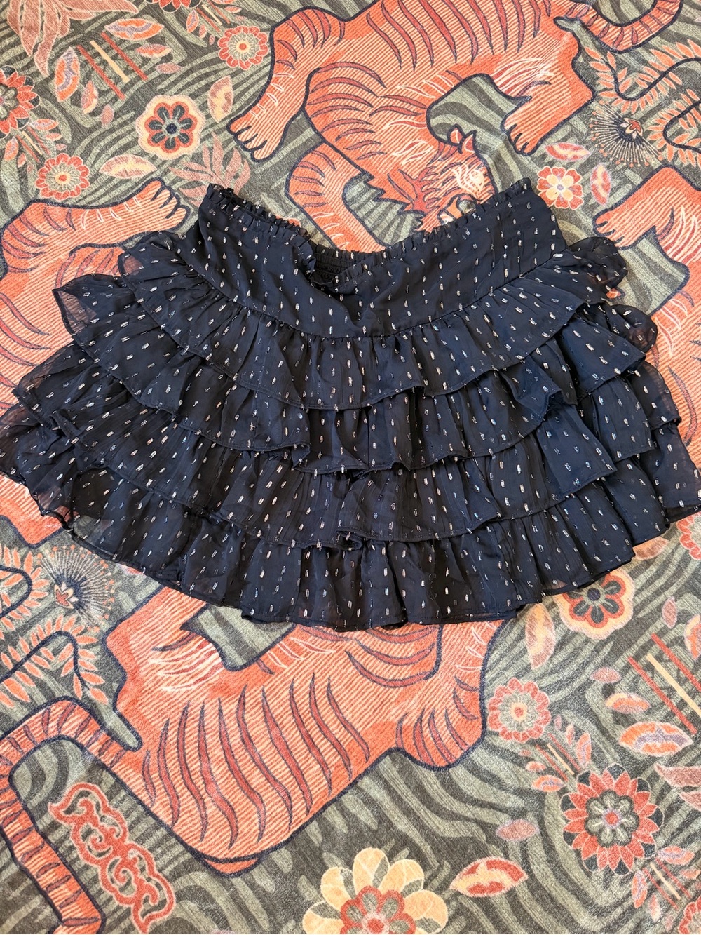 Women’s black Ruffled Mini Skirt
